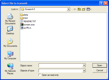 Selecting a file to transmit