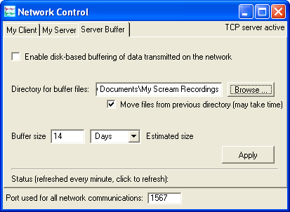 New network control tab