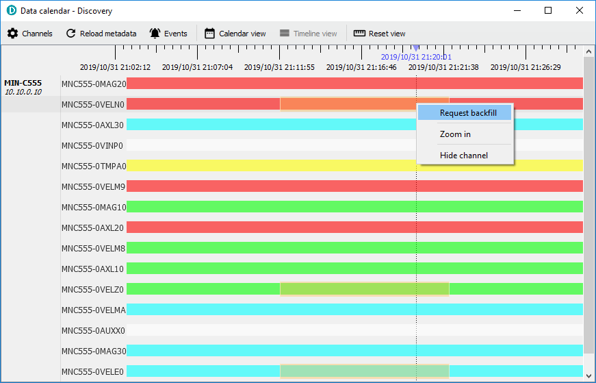 Discovery request data window