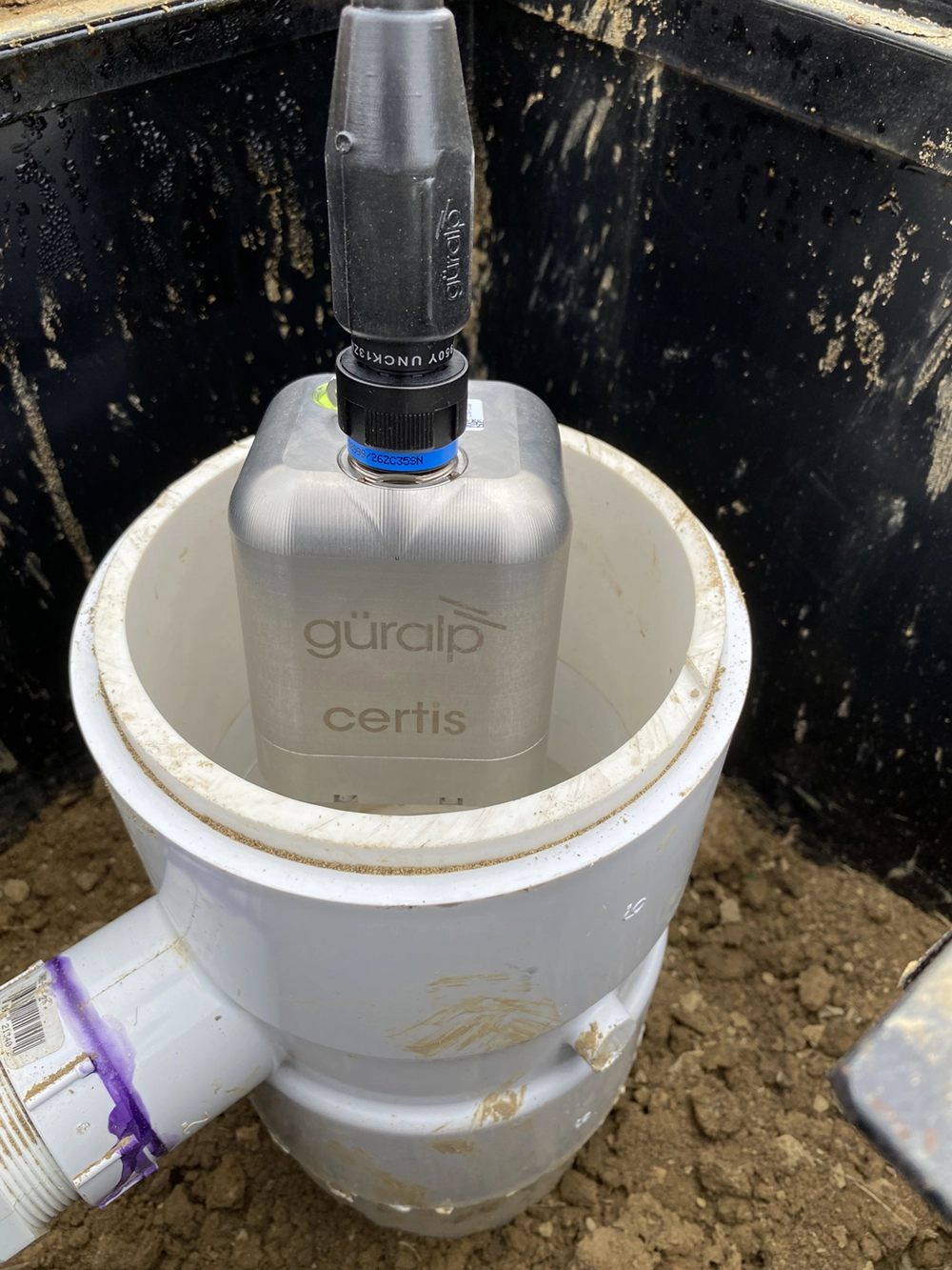 6 The cased holes were then sealed with tarpaulin and covered in mulch to protect against moisture ingress