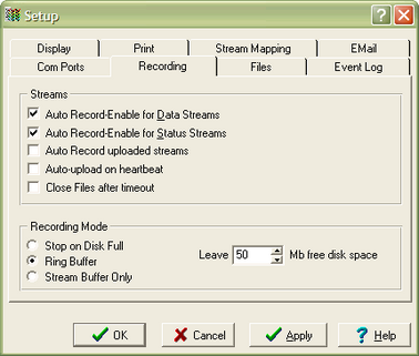 Setup-recording