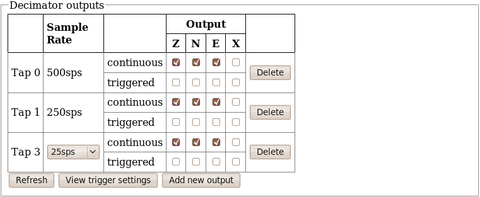 EAM digitiser configuration: tap selection