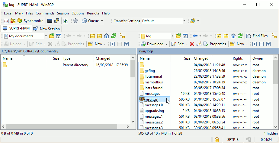 WinSCP Screen-shot