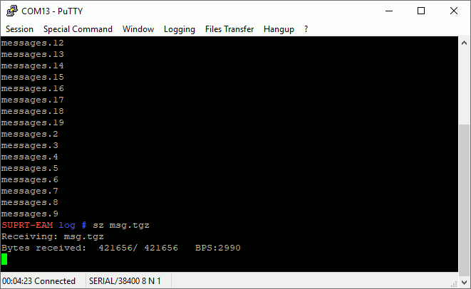the end of the download process