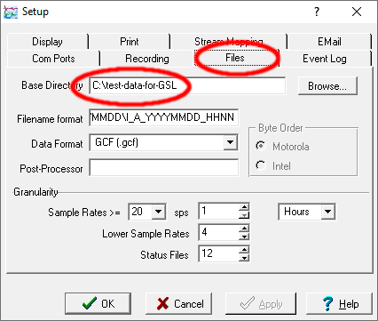 putting the path of an empty directory into the 'Base directory' field