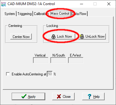 The 'Lock now' button on the 'Mass control' tab