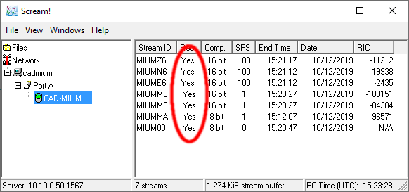 Ensure that all streams are being recorded