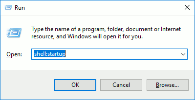 Windows->Run-> Shell:startup