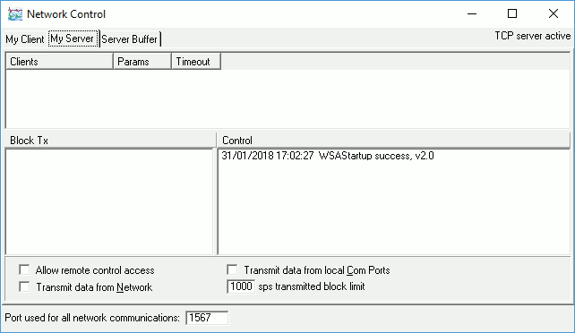 Network control -> my server