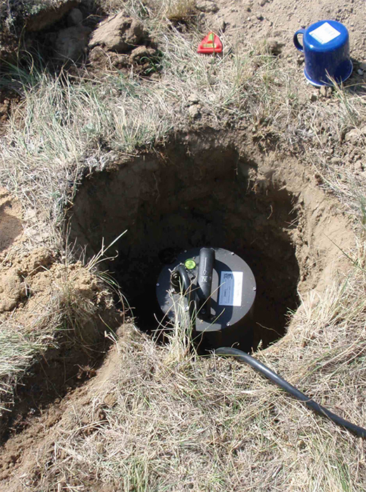 Figure 5: Seismometers are installed in shallow pits.