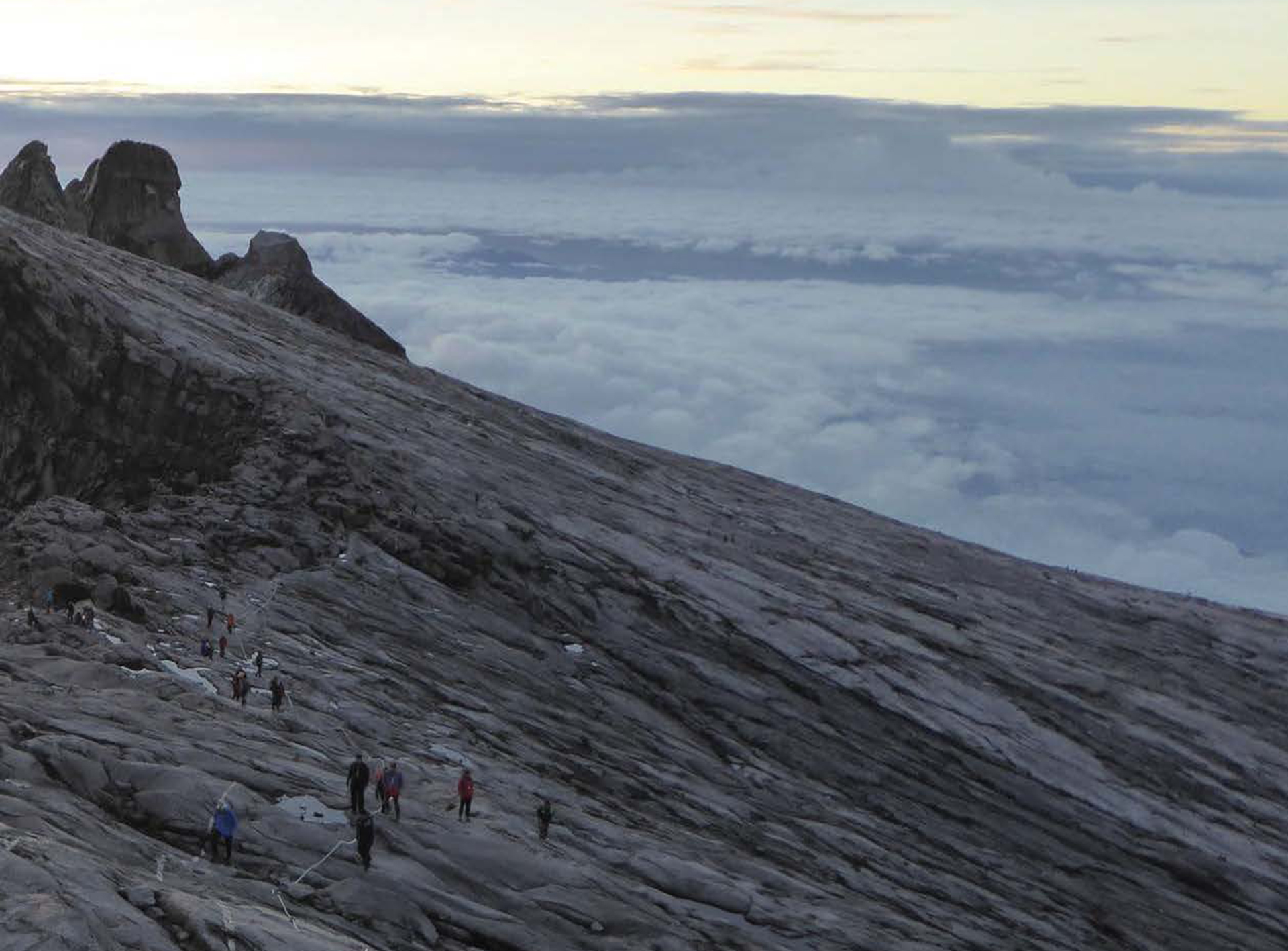 A ridge near the summit of Mount Kinabalu in northern Borneo