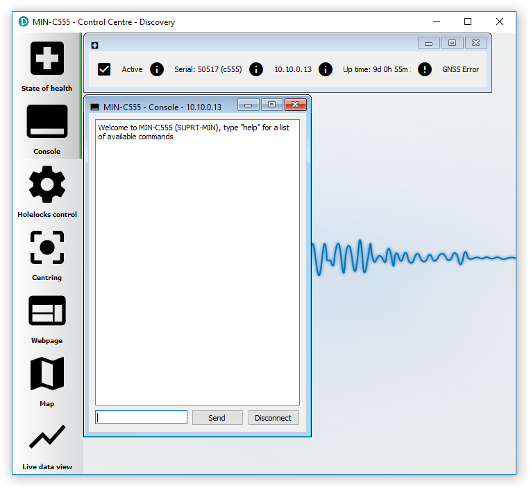 Discovery console window