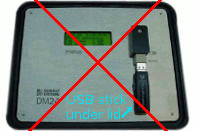 photo of DM24 with USB support shown with a red cross