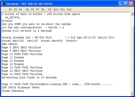 DM24 terminal reboot